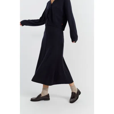 Chinti & Parker Wool Cashmere Midi Skirt In Blue