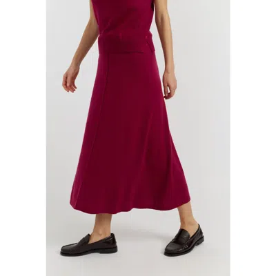 Chinti & Parker Wool Cashmere Midi Skirt In Cherry