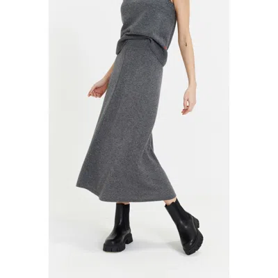 Chinti & Parker Wool Cashmere Midi Skirt In Gray