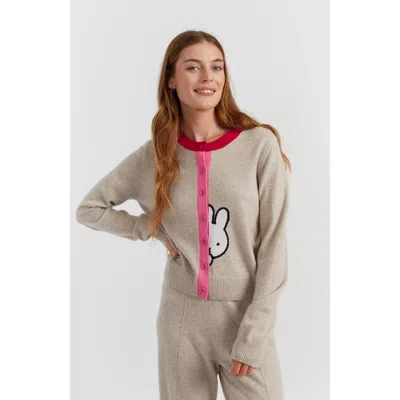 Chinti & Parker Wool Cashmere Miffy Peek Placket Sweater In Gray