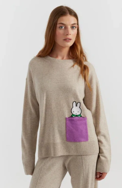 Chinti & Parker Wool Cashmere Miffy Peek Pocket Sweater In Brown