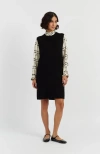 Chinti & Parker Wool Cashmere Mini Dress In Black