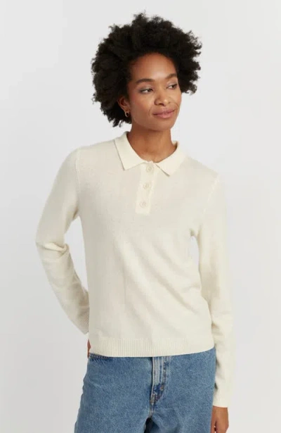 Chinti & Parker Wool Cashmere Polo Sweater In Neutral