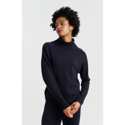 Chinti & Parker Wool-cashmere Raglan Rollneck Sweater In Blue