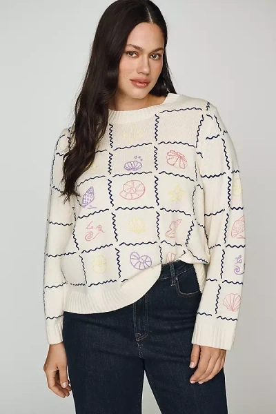 Chinti & Parker Wool Cashmere Shell Sweater In Animal Print