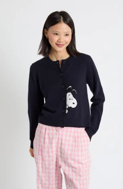 Chinti & Parker Wool-cashmere Sneeky Snoopy Cardigan In Blue