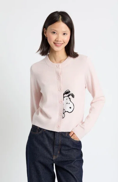 Chinti & Parker Wool-cashmere Sneeky Snoopy Cardigan In Pink