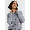 Chinti & Parker X Peanuts Button-up Cardigan In Gray
