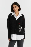 Chinti & Parker Wool Cashmere Snoopy Cable Cardigan In Black