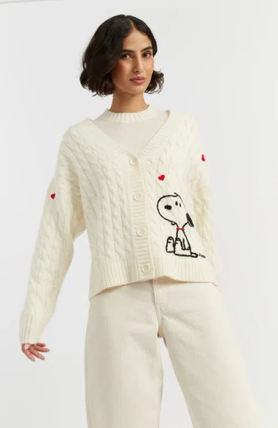 CHINTI & PARKER CHINTI & PARKER WOOL CASHMERE SNOOPY CABLE CARDIGAN