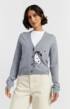Chinti & Parker Wool Cashmere Snoopy Peek Cardigan In Gray