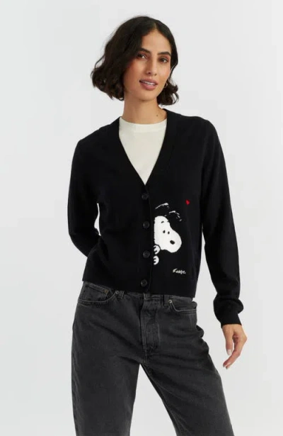 Chinti & Parker Wool Cashmere Snoopy Peek Cardigan In Multi