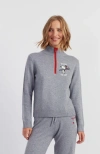 Chinti & Parker Wool-cashmere Snoopy Ski Zip Sweater In Gray