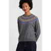Chinti & Parker Wool Cashmere Star Yoke Sweater In Gray