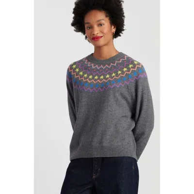 Chinti & Parker Wool Cashmere Star Yoke Sweater In Gray