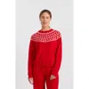 Chinti & Parker Wool Cashmere Star Yoke Sweater In Red