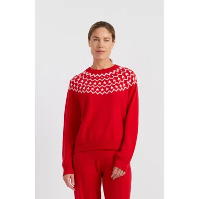Chinti & Parker Wool Cashmere Star Yoke Sweater In Red
