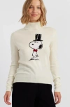 Chinti & Parker Wool-cashmere Top Hat Snoopy Sweater In White