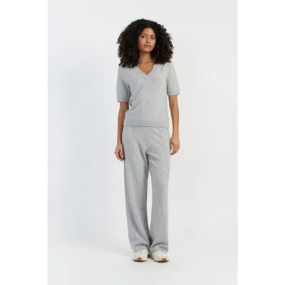 Chinti & Parker Wool Cashmere Wide Leg Track Pants In Gray