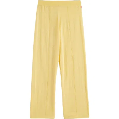 Chinti & Parker Wool Cashmere Wide Leg Track Pants In Yellow
