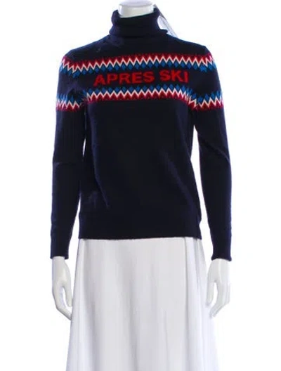 Pre-owned Chinti & Parker Wool Colorblock Pattern Sweater In Blue