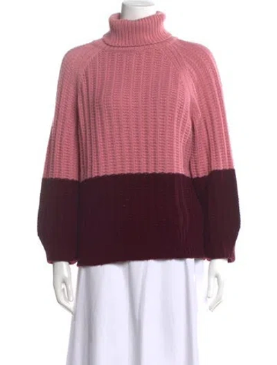 Pre-owned Chinti & Parker Wool Colorblock Pattern Sweater In Pink