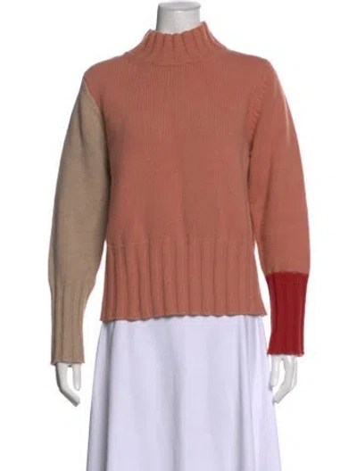 Pre-owned Chinti & Parker Wool Colorblock Pattern Sweater In Pink