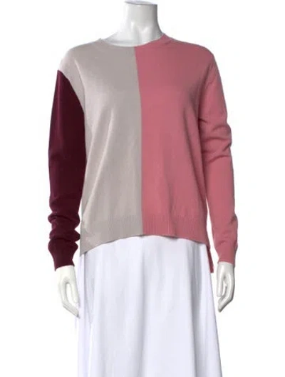 Pre-owned Chinti & Parker Wool Colorblock Pattern Sweater In Pink