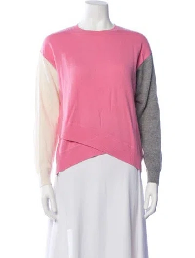 Pre-owned Chinti & Parker Wool Colorblock Pattern Sweater In Pink