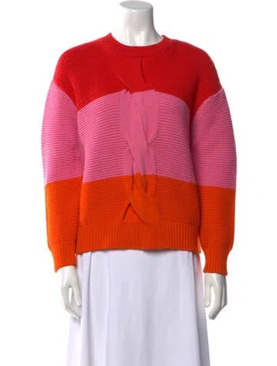 Pre-owned Chinti & Parker Wool Colorblock Pattern Sweater In Red