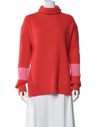 Pre-owned Chinti & Parker Wool Colorblock Pattern Sweater In Red