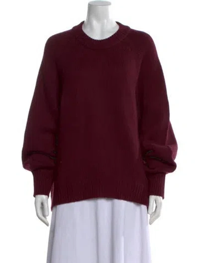 Pre-owned Chinti & Parker Wool Crew Neck Sweater W/ Tags In Burgundy