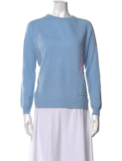 Pre-owned Chinti & Parker Wool Graphic Print Sweater In Blue