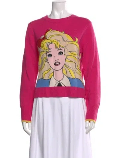 Pre-owned Chinti & Parker Wool Graphic Print Sweater In Pink