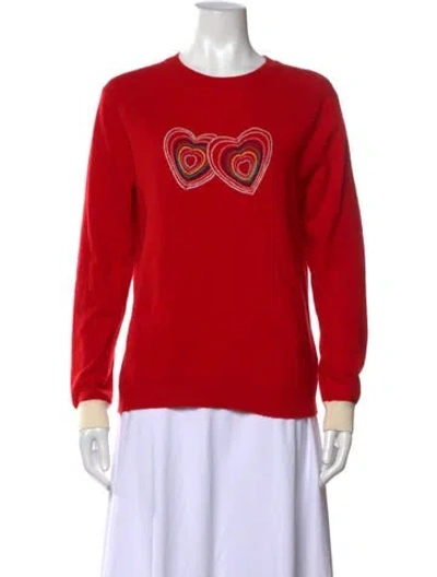 Pre-owned Chinti & Parker Wool Graphic Print Sweater In Red
