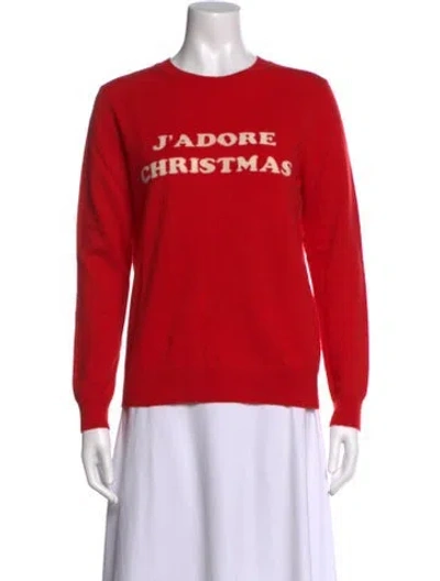 Pre-owned Chinti & Parker Wool Graphic Print Sweater In Red/white