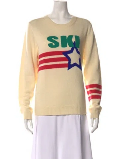 Pre-owned Chinti & Parker Wool Graphic Print Sweater W/ Tags In Neutrals