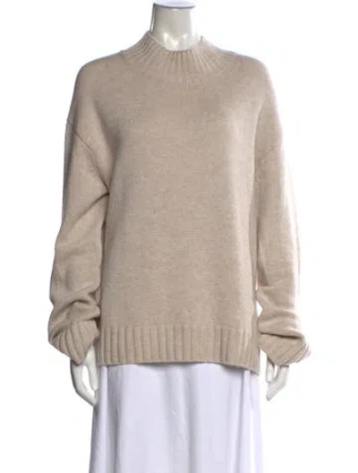 Pre-owned Chinti & Parker Wool Mock Neck Sweater In Neutral