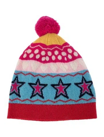 Pre-owned Chinti & Parker Wool Patterned Hat In Pink