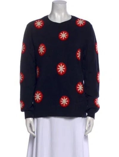 Pre-owned Chinti & Parker Wool Printed Sweater In Blue
