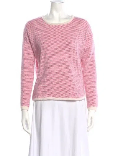 Pre-owned Chinti & Parker Wool Scoop Neck Sweater In Pink