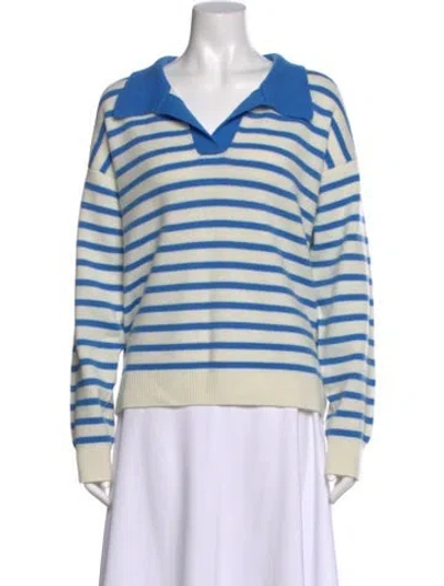 Pre-owned Chinti & Parker Wool Striped Sweater In Blue