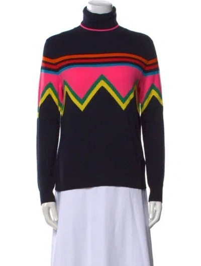 Pre-owned Chinti & Parker Wool Striped Sweater W/ Tags In Black