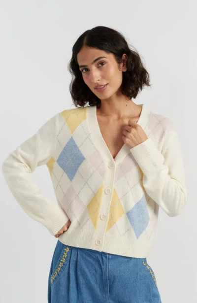 Chinti & Parker Wool-cashmere Argyle Cardigan In Neutral