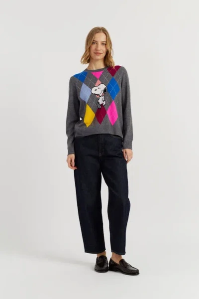Chinti & Parker Wool-cashmere Snoopy Argyle Sweater In Multi