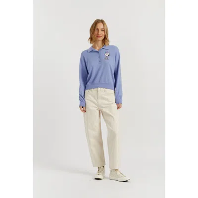Chinti & Parker Wool-cashmere Snoopy Polo Sweater In Blue