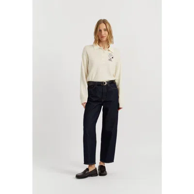 Chinti & Parker Wool-cashmere Snoopy Polo Sweater In Neutral