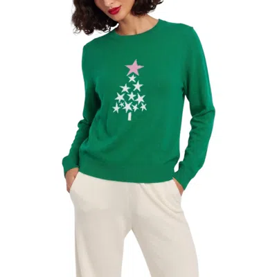 Chinti & Parker Wool-cashmere Star Tree Sweater In Green