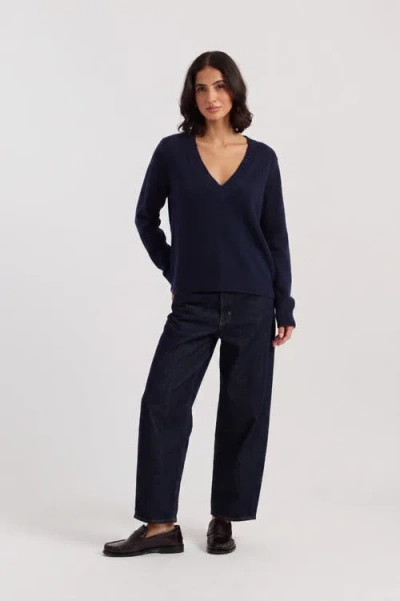 Chinti & Parker Wool-cashmere V-neck Sweater In Blue