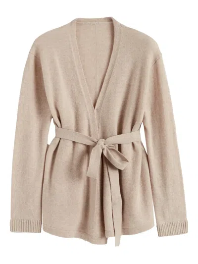 Chinti & Parker Wrap-style Belted Cardigan In Neutral